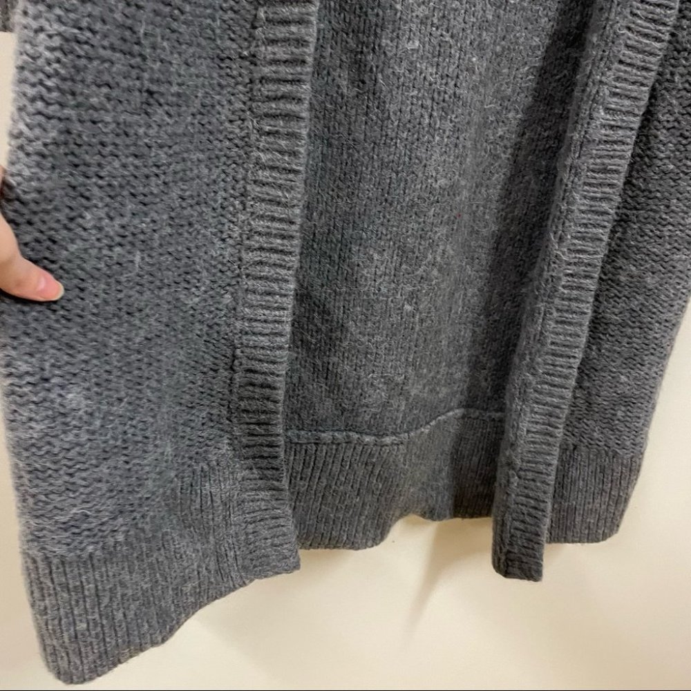Aritzia Talula Open Front Cardigan Long Length Wool Blend Grey - Picture 6 of 8
